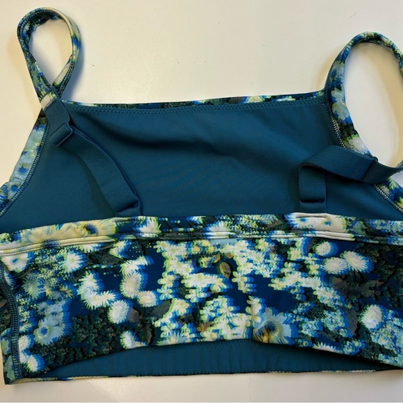Aerie sports bra crop top stretchy trippy floral women's top size XS - Picture 4 of 7